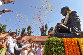 People pay homage to Mahatma Gandhi on his birth anniversary, in Chikkamagaluru, Karnataka(File Photo: PTI)