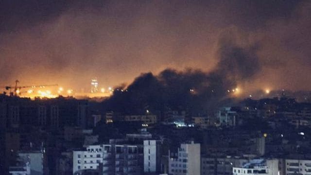 Smoke rises implicit    Beirut's confederate  suburbs aft  a strike, amid ongoing hostilities betwixt  Hezbollah and Israeli forces, arsenic  seen from Sin El Fil, Lebanon