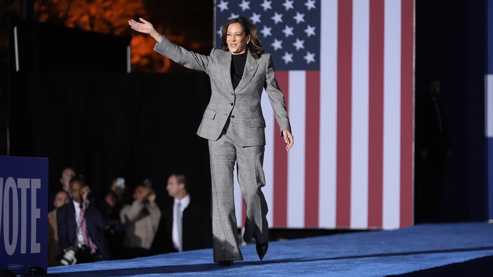 Democratic statesmanlike  nominee and US Vice President Kamala Harris. (AP)