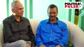 AAP leader Satyendar Jain with party's national convenor Arvind Kejriwal. (Photo: Aam Aadmi Party/ X)