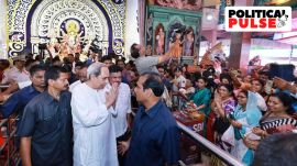 Former Odisha CM Naveen Patnaik at a Puja pandal in Bhubaneswar. (Photo: Naveen Patnaik/ X)