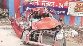 Noida accident, Noida car accident, Noida accident death, wrong way driving, Noida accident news, fatal crash, tractor collision, Indian express news