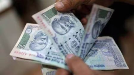 At the interbank foreign exchange, the rupee opened at 84.08 against the greenback.