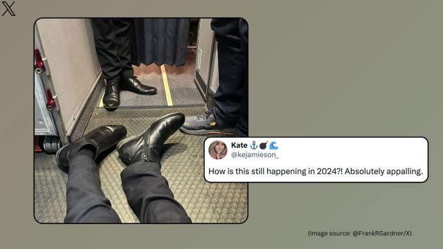 The journalist was on a flight from Poland to London (Image source: @FrankRGardner/X)