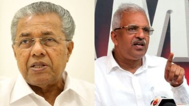 (L-R) Kerala CM Pinarayi Vijayan and senior CPI(M) leader P Jayarajan. (Photos: Express file and X)