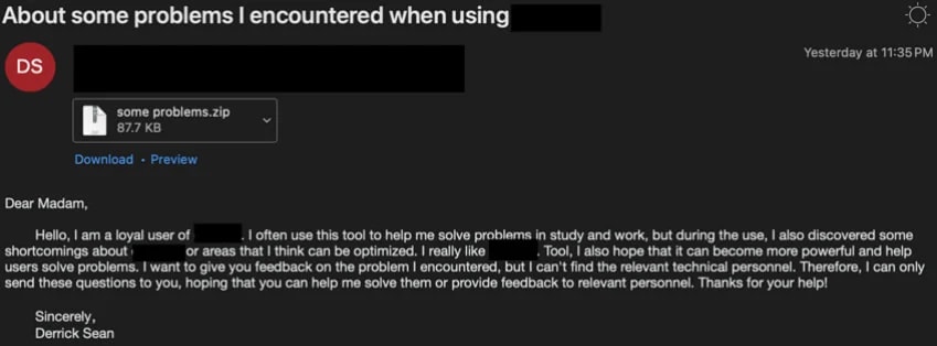 The phishing email sent to OpenAI employees.