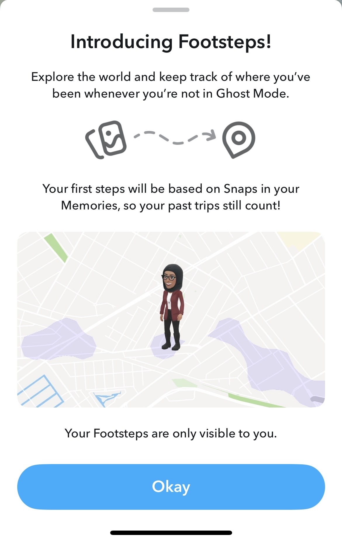 Footsteps records each  your determination  connected  Snap Map.