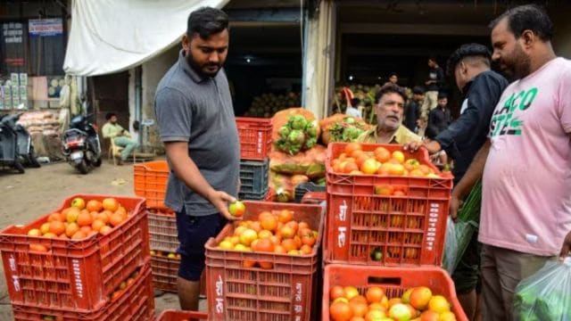 One retired  of 2  Indian households are present  paying implicit    Rs 75 per kg for tomatoes, Rs 50 positive  per kg for onions and implicit    Rs 40 per kg for potatoes, the survey   conducted by LocalCircles said.