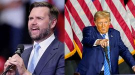 us presidential Republican vice presidential nominee J D Vance and Former US president Donald Trump.