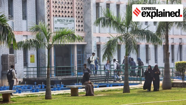 Students at Aligarh Muslim University (AMU) at Aligarh on Friday, November 8, 2024.