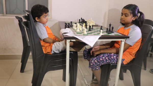 Anish Sarkar trains at the Dhanuka Dhunseri Dibyendu Barua Chess Academy. (Express Photo by Partha Paul)