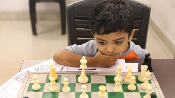 Anish Sarkar, the 3-year-old chess prodigy from Bengal, is the youngest rated player with a FIDE rating of 1555. (Express Photo by Partha Paul)