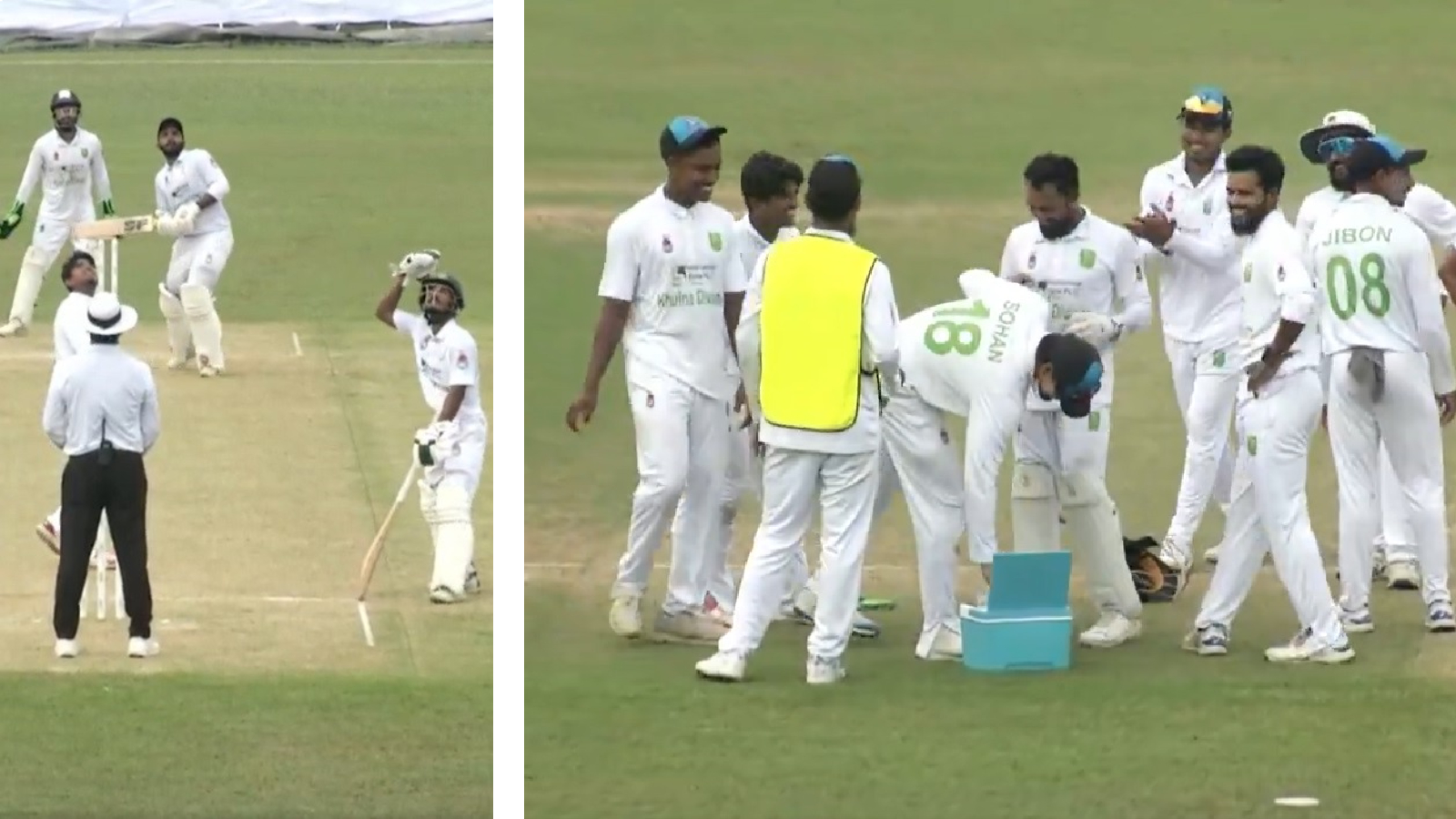 WATCH VIDEO: Asadullah Galib dismissed in most comical way possible after trying to hit terrible ball for six