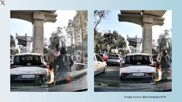 The incident occurred near the HSR layout in Bengaluru (Image source: @karnatakaportf/X)