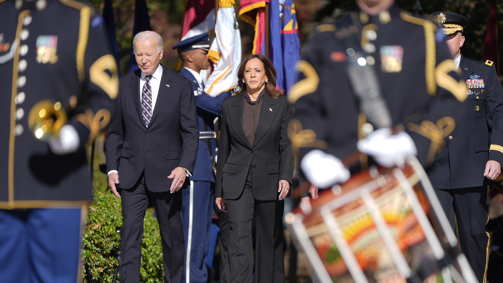 Biden and Harris honour US military veterans in first appearance after