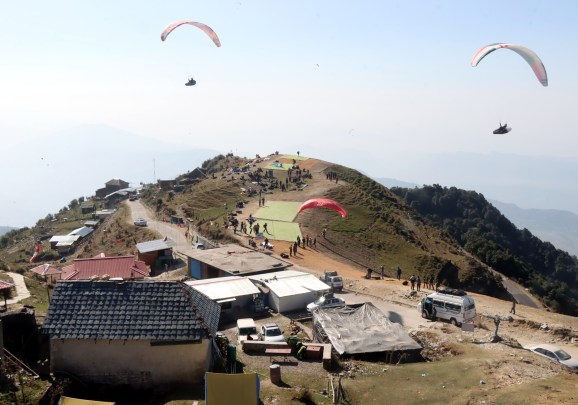 The path to the take-off spot at Billing in Himachal Pradesh. Kamleshwar singh