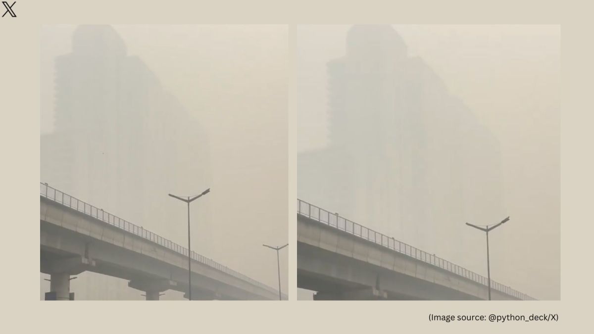 Luxury flats disappear amid dense smog (Image source: @python_deck/X)