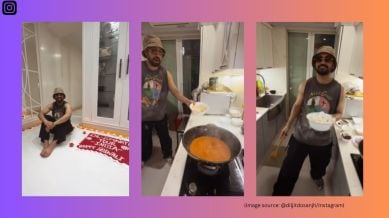 Diljit Dosanjh cooks kadhai paneer for Diwali