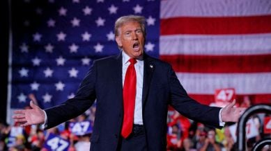 File Photo: Donald Trump, now president-elect, attends a campaign rally at Macomb Community College in Warren, Michigan, US, November 1, 2024. (Image: REUTERS/Brian Snyder)