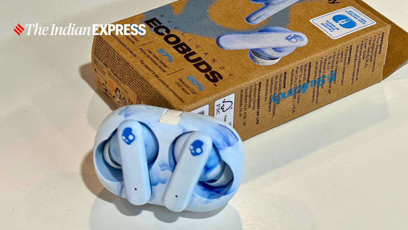 Right from the packaging to the choice of colours on the earbuds, the EcoBuds have been built with the aim to foster adoption of eco-friendly products. (Image: Bijin Jose/The Indian Express)