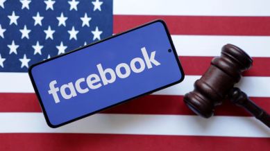 Facebook, the US flag and the Judge gavel are seen in this illustration. (File photo: Reuters/Dado Ruvic/Illustration)