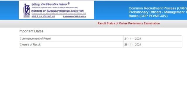 IBPS PO prelims effect   2024 declared astatine  ibps.in