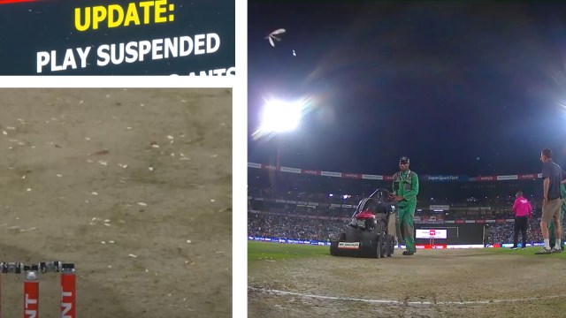 IND vs SA: The third T20I was halted on Wednesday. (Screengrabs via JioCinema)