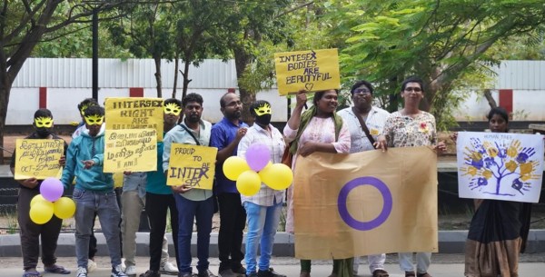 Intersex pride march in Coimbatore, Tamil Nadu, in October 2024.