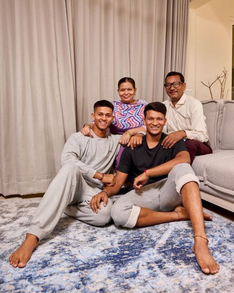 The Jaiswal family at their residence in Mumbai.