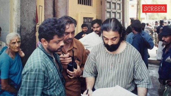 Kamal Haasan on the sets of Hey Ram