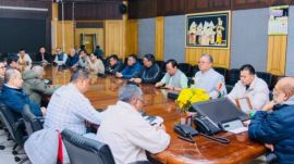 Manipur Chief Minister N. Biren Singh chaired a meeting of ruling MLAs condemning the recent killing in the state's Jiribam district and regarding the ongoing violence in the state on Monday (PTI Photo)
