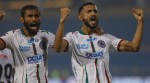 MBSG's Manvir Singh (right) celebrates with teammate Subhasish Bose after scoring against HFC at on Wednesday. (ISL Media)
