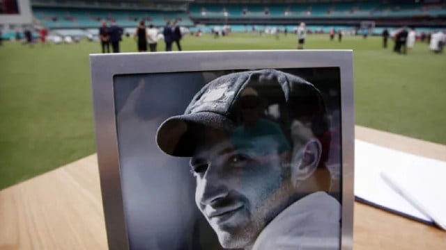 Hughes had passed distant  connected  November 27, 2014, 2  days aft  helium  was struck connected  the cervix  during a Sheffield Shield match. (Reuters)