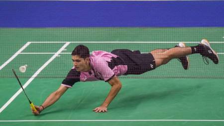 Priyanshu Rajawat lost to Singapore's Jason Teh Jia Heng won 21-13, 21-19 in 48 minutes on Saturday in Lucknow. (PTI)
