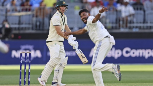 Mohammed Siraj reclaimed his rhythm after dismissing Marnus Labuschagne in the first innings of the Perth Test. (AP)