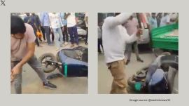 Customer destroys Ola EV scooter (Image source: @nedricknews/X)