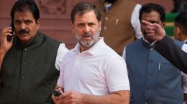 Speaking to reporters outside Parliament, Gandhi, the leader of opposition in the Lok Sabha, asked why Adani was not in jail when hundreds of people were arrested in the country on "tiny" charges. (PTI)