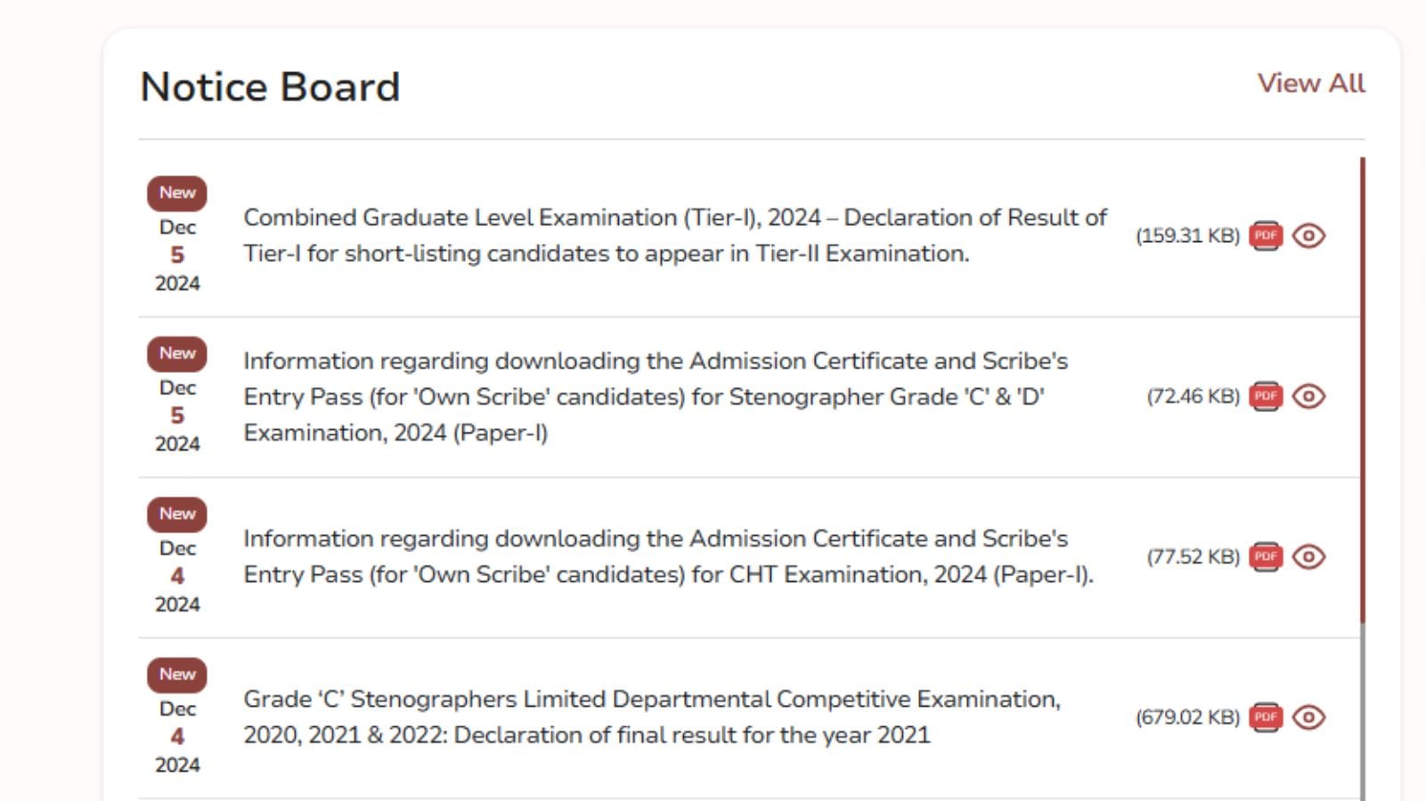 SSC CGL 2024 Tier-1 Result Out: Official website to check result at ssc.gov.in