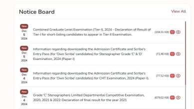 SSC CGL 2024 Tier-1 Result Out: Direct Link to Download Scorecard at ssc.gov.in