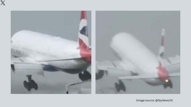 Storm Bert Planes Struggle To Land Amid Fierce Winds At Heathrow Airport Watch Video