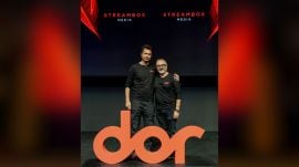 Micromax co-founder Rahul Sharma (left) with Anuj Gandhi, CEO of Streambox Media, at the launch of Dor TVs in Mumbai on November 26, 2024.