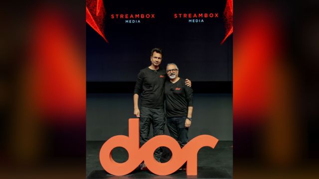 Micromax co-founder Rahul Sharma (left) with Anuj Gandhi, CEO of Streambox Media, at the launch of Dor TVs in Mumbai on November 26, 2024.