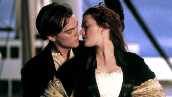 Leonardo DiCaprio and Kate Winslet in Titanic.