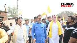Jan Suraaj Party leader Prashant Kishor during the campaign in Belaganj.