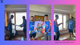 Fan surprises Virat Kohli with hand-painted Lord Hanuman portrait