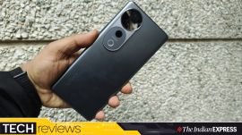 The Vivo T3 Ultra is powered by MediaTek's flagship Dimensity 9200+ chipset. (Image Credit: Anurag Chawake/Indian Express)