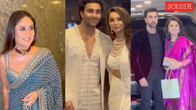 Kareena Kapoor and Ranbir Kapoor astatine  Aadar Jain and Alekha Advani's roka ceremony