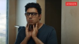 Abhishek Bachchan in a still from Shoojit SIrcar's I Want To Talk