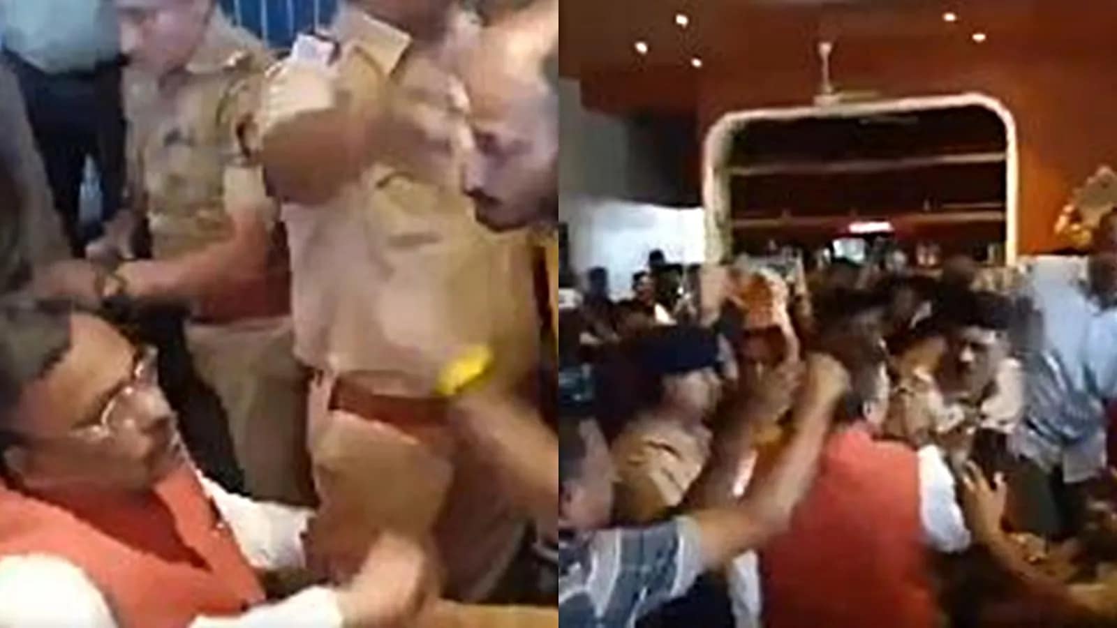 The video of the ruckus between the BJP and the BVA workers have surfaced on the internet. (X/ @SandipDaveOne4)