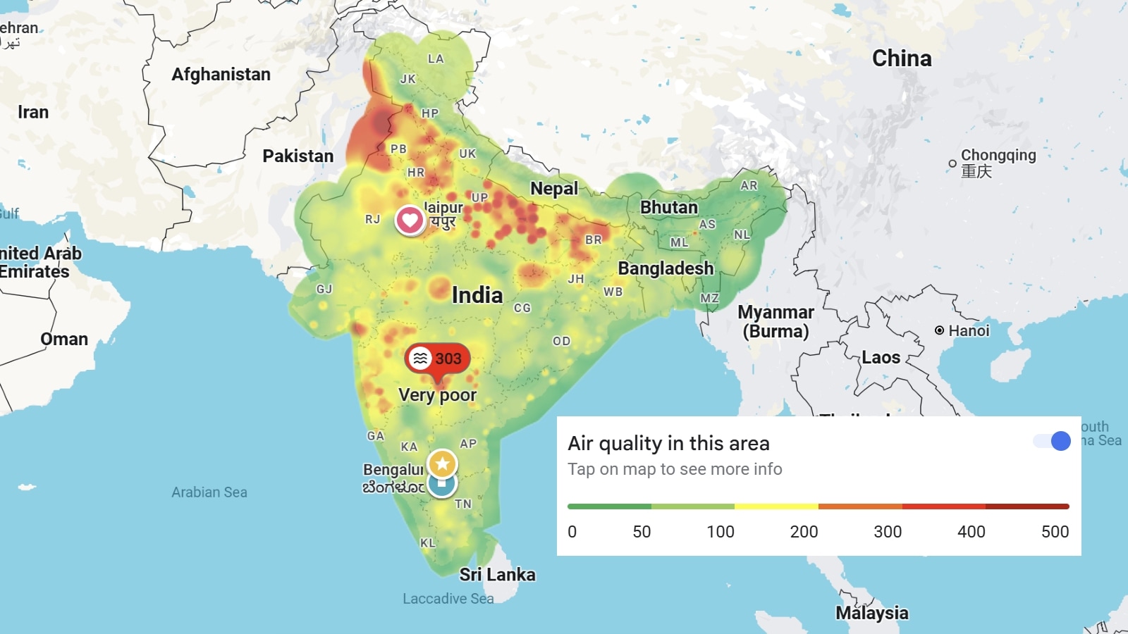 Google Maps AQI